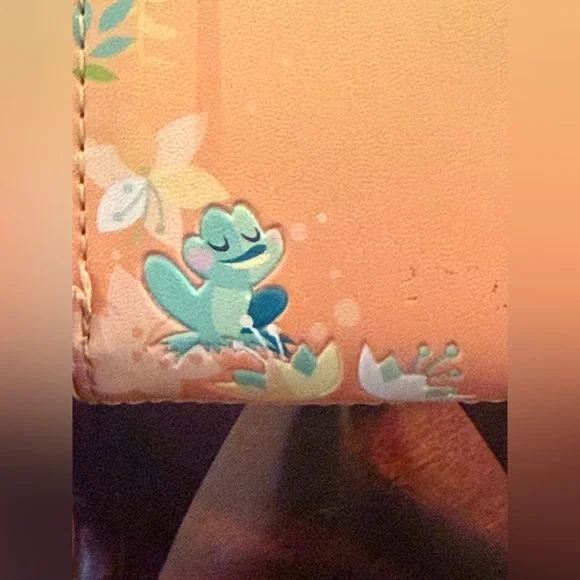 Loungefly Disney The Princess and The Frog Orange and Teal Accordian Wallet - Picture 2 of 5